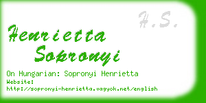 henrietta sopronyi business card